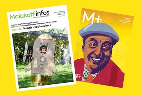 Une du Malakoff infos © Toufik Oulmi / Une du M+ © Tamara Hoha