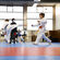  - Pendant ce temps, les jeunes stagiaires de taekwondo de l’USMM travaillent leur tchagui, ou coups de pied, au gymnase Duclos. © Laurene Valroff